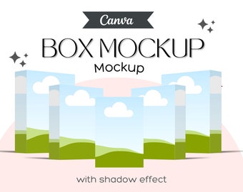 CANVA BOX mockup, , Box Mockup, Software Mockup, Canva Template, Software Box template, 3D Box Mockup, Digital Product, Product Cover