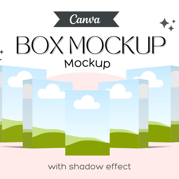 CANVA BOX mockup, , Box Mockup, Software Mockup, Canva Template, Software Box template, 3D Box Mockup, Digital Product, Product Cover