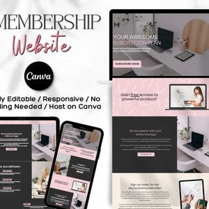 Membership Website Canva Template: Course Creator Landing Page