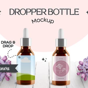 Dropper Bottle Mockup: Canva Editable Beauty Product Template