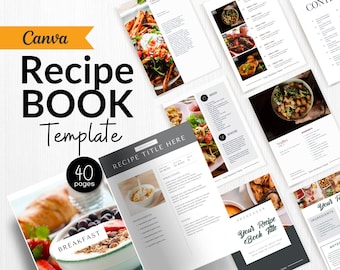 Family Recipe Book Template for Canva: Keepsake Cookbook (Digital Download)
