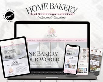 Homemade Bakery Website Template: Canva website template