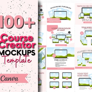 Course Creator Templates, Canva  Templates, Course Creator Mockup, Online Course template, Canva Course Template, Etsy Mockup, Intagram