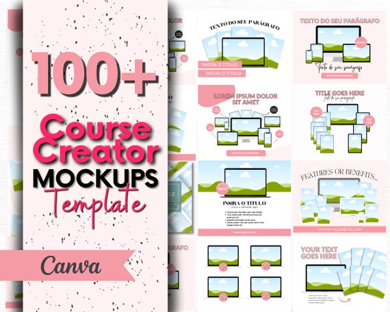 Course Creator Mockup Templates: Canva Online Course (Digital Download)
