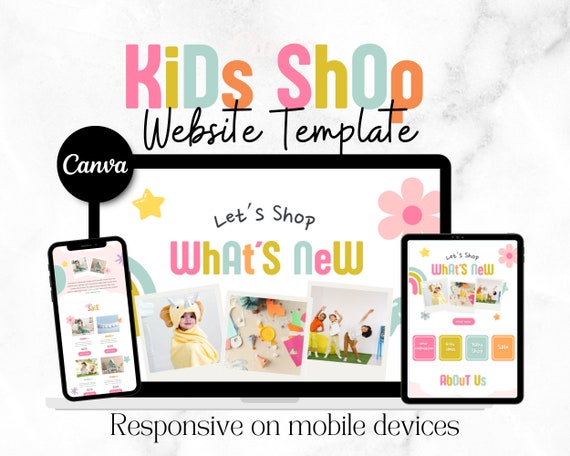 Kids Online Shop Canva Website Template: Sales Landing Page