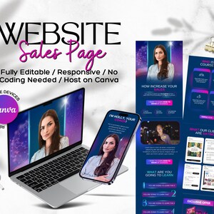 Sjabloon verkooppagina coachingcursus voor Canva, sjabloon verkooppagina, verkooptrechter, sjabloon voor landingspagina, sjabloon voor coaching, websiteontwerp