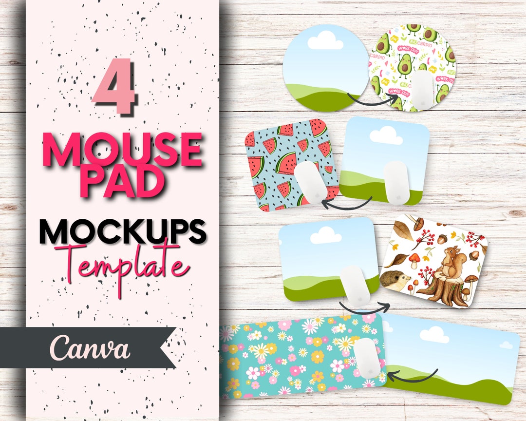 Mouse Pad Template, Mouse Pad Canva Template, Mockup Templates, Digital ...