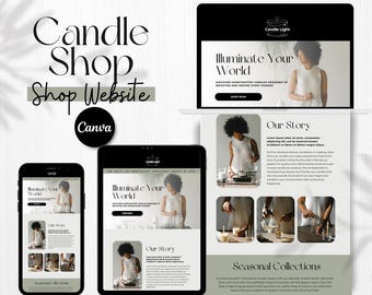 Candle Shop Website Template: Editable Canva Landing Page