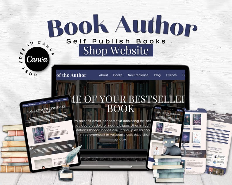 Canva Website Template, Book Sales Page, Online Course Landing Page image 1