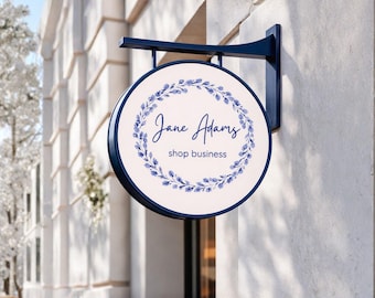 Modelo de logotipo azul: Identidade visual editável para confeitaria (Canva)