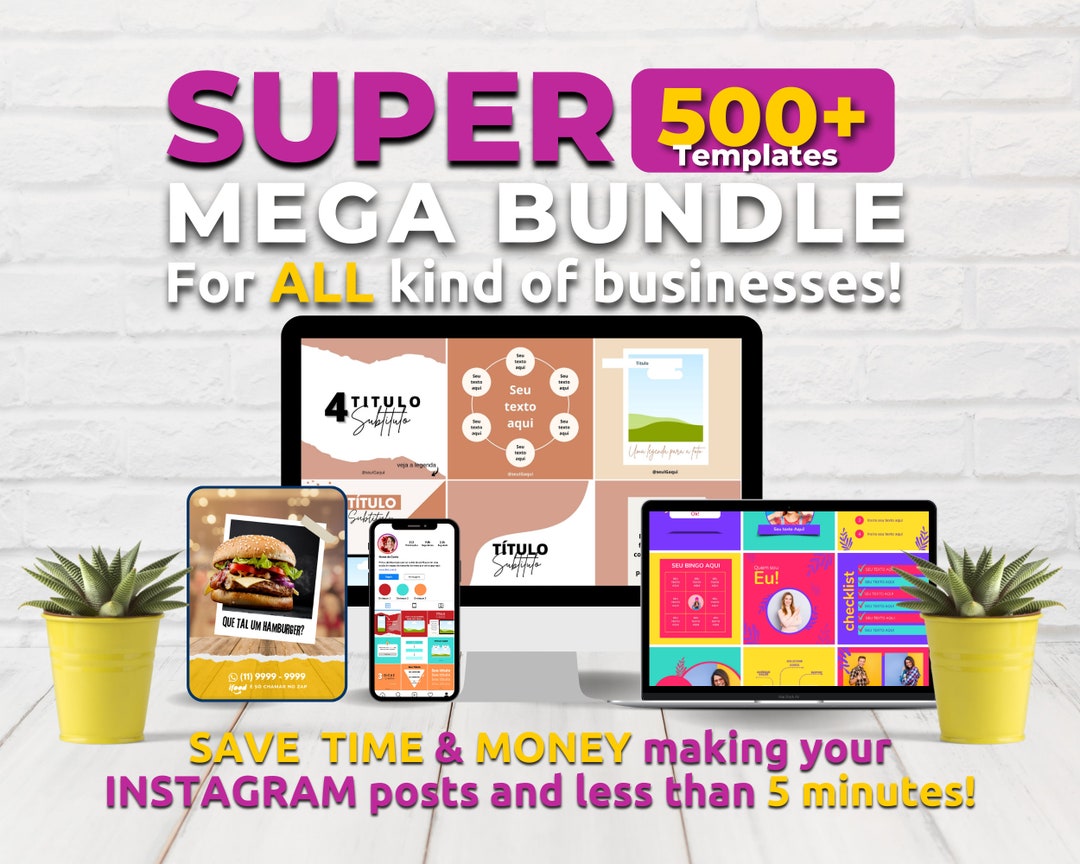 500+ Instagram Canva Templates Bundle: Social Media Marketing (digital ...