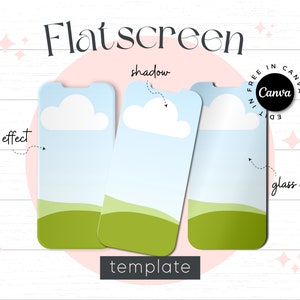 Flatscreen Smartphone Canva Mockup Template (PDF)