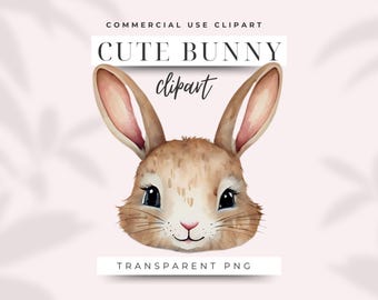 Cute Bunny Clipart, Junk Journal, Commercial Use, woodland animal, Digital Sticker, baby deco, Cute Animals Png, baby neutral Gift