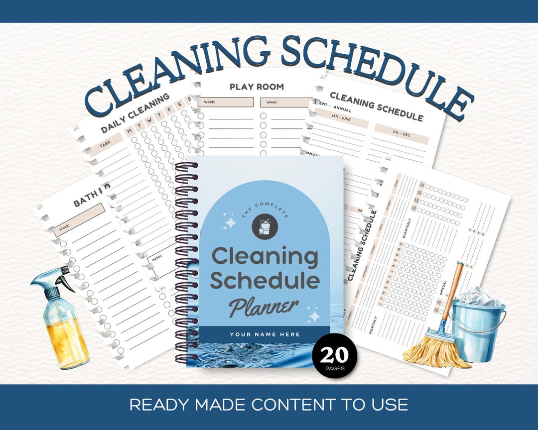 EDITABLE Cleaning Schedule Canva Template - Etsy UK