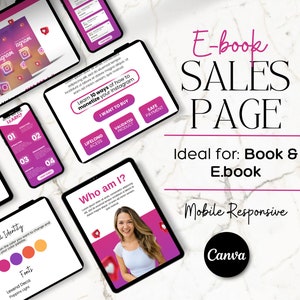 Book Sales Page Template: Canva Landing Page (Digital Download)