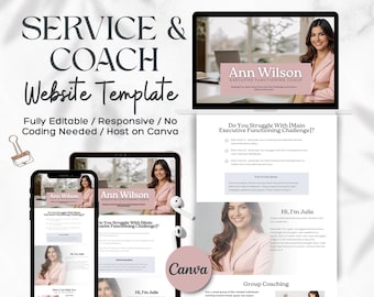 Canva Website Template for Coaches and Services - DIY Landing Page
