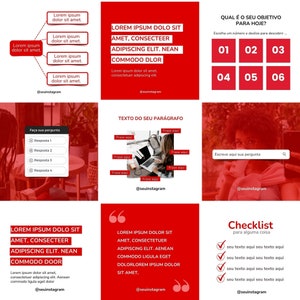 CANVA TEMPLATES RED ,20 Instagram Post Templates| Templates minimalist | Social Media Elegant| Social Media Templates| Red | Blogger