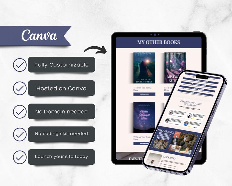 Canva Website Template, Book Sales Page, Online Course Landing Page image 5
