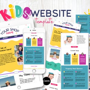 Szablon strony sprzedaży sklepu dla dzieci: projekt witryny Canva (do pobrania cyfrowego)