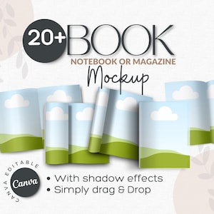 Maquete de LIVRO CANVA, Maquete de Revista Canva, Maquete de E-book Canva, Modelo Canva, Maquete Minimalista, Maquete A4, Maquete de Carta dos EUA, Maquete de e-book