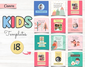 Kids Instagram Post Templates: Canva Editable (Digital Download)