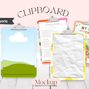 Modèle de maquette de presse-papiers pour Canva (téléchargement numérique)