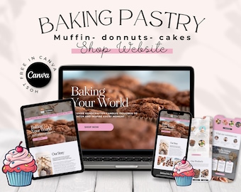 Plantilla de sitio web de repostería: Diseño personalizable de Canva