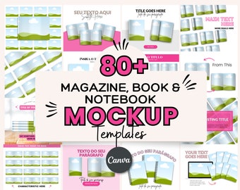 Canva Mockup Templates: Magazine, Book & KDP Mockups (Digital Download)