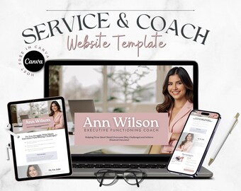 Canva Website Template for Coaches and Services - DIY Landing Page