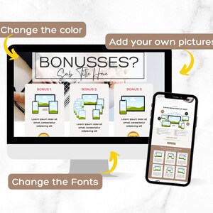 Plantilla de página de ventas de Canva: Curso, página de destino y enlace en la biografía imagen 5