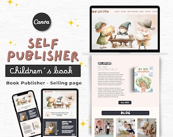 Plantilla de Canva para sitio web de libros infantiles: Página de ventas de autoedición