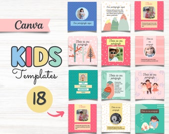 Kids Instagram Post Templates: Canva Editable Designs (PDF)