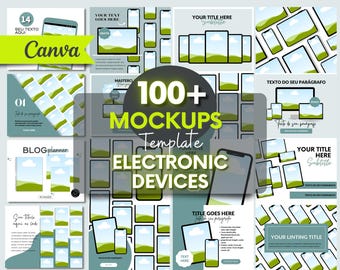 Mockup-sjablonen voor elektronische apparaten: Canva Etsy-listing (pdf)