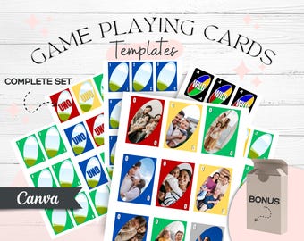 Plantilla de carta de Uno, editable en Canva, diseño de cartas (descarga digital)