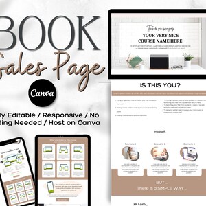 Plantilla de página de ventas de Canva: Curso, página de destino y enlace en la biografía imagen 7