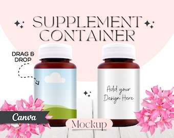 Capsule Bottle Mockup: Canva Template (Canva Editable)