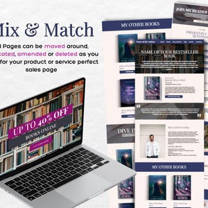 Canva Website Template, Book Sales Page, Online Course Landing Page image 2