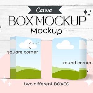 Mockup CANVA BOX, modello Canva, mockup di scatola, mockup di scatola software, modello Canva, download immediato, scatola 3D, mockup di prodotto, copertina del prodotto