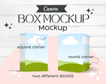 CANVA BOX mockup, Canva template, Box Mockup, Software box Mockup, Canva Template, Instant Download, 3D Box,  Product mockup, product Cover