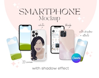 Smartphone Case Mockup: Canva Editable Sublimation File (PDF)