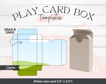 Modelo de caixa para cartas de pôquer no Canva | Embalagem para impressão editável (Download digital)
