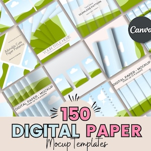 Digital Paper Mockup Template: 150+ Canva Editable Seamless Patterns