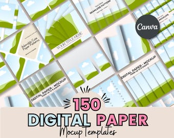 Plantilla de maqueta de papel digital: más de 150 patrones sin costuras editables en Canva