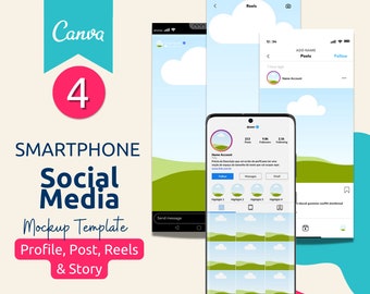Instagram Mockup Template: Social Media Content, Blogger MockUp (Canva)