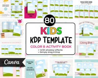 Coloring book display, Printable Templates, Canva Editable, Coloring book template, KDP Template, POD, Coloring,  Digital product listing