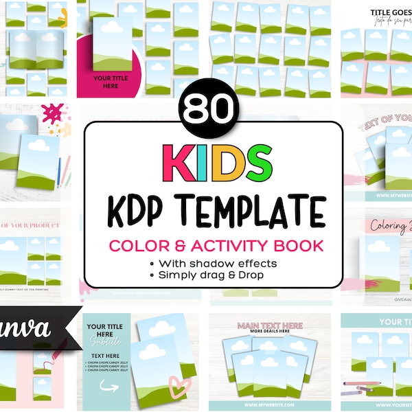 Coloring book display, Printable Templates, Canva Editable, Coloring book template, KDP Template, POD, Coloring,  Digital product listing