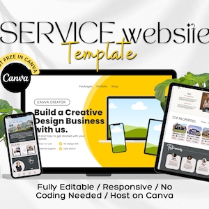 Canva Sales Page Template,  Course Sales Page, Sales Landing Page Template, Canva Editable Website, Modern Website
