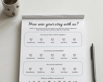 Modelo de formulário de feedback de hóspedes do Airbnb (editável no Canva)