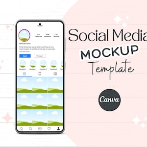 Maquette de flux de médias sociaux pour smartphone : modèle Canva (PDF)
