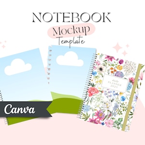 Notebook Mockup, Canva Mockup,  DIY Canva Notebook Mockup, Planner Mockup, KDP mockup, Planner Template, Editable Notebook, Planner Mockup